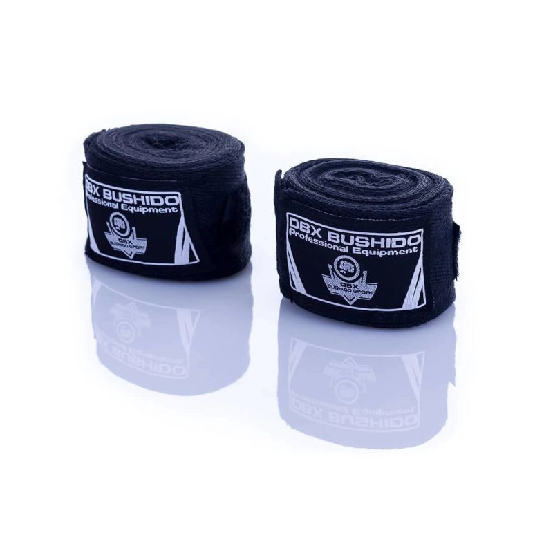 DBX Bushido Cotton Boxing Wraps - 4 Meters | Black elastyczne złote martial arts equipment
