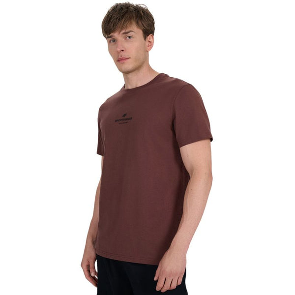 4f Men's T-shirt M2961 dark brown 4FWAW25TTSHM2961 80S Ruházat