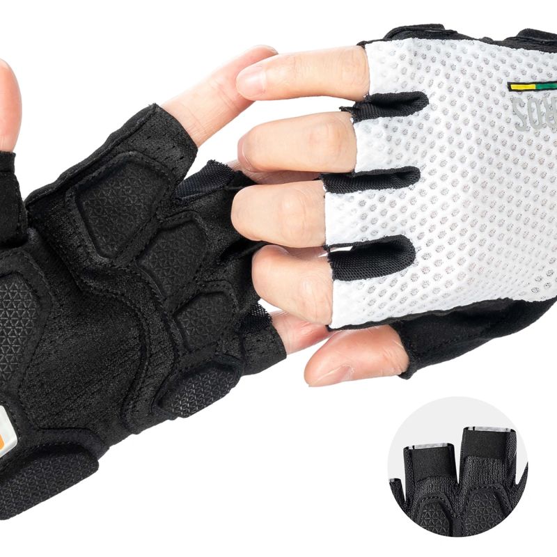 Rockbros ROAD TO SKY Short Shock Absorbing Cycling Gloves L - White l \ biały kesztyű 16220043002-211642