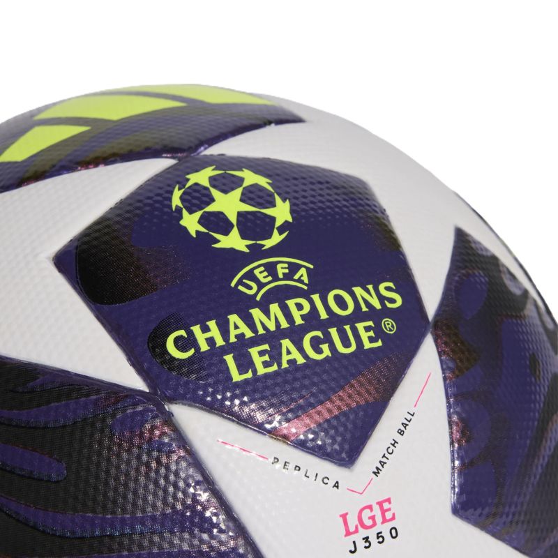 adidas UCL 25/26 Final League J350 Purple and JX9098 fehér futball labda