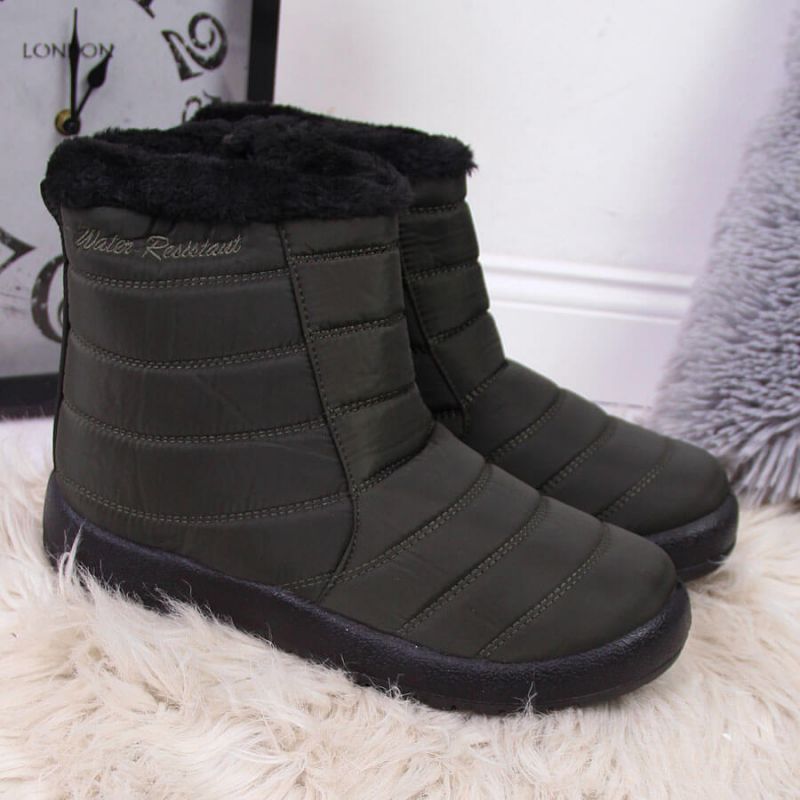 Inny Waterproof snow boots with zipper NEWS W EVE181D khaki Túracipő