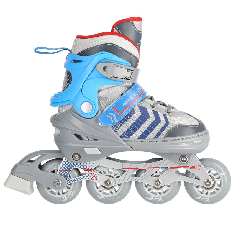 NH18192 4in1 GREY-BLUE SIZE L(39-43) ROLLER SKATES WITH HOCKEY SLEEVE NILS EXTREME kék póló