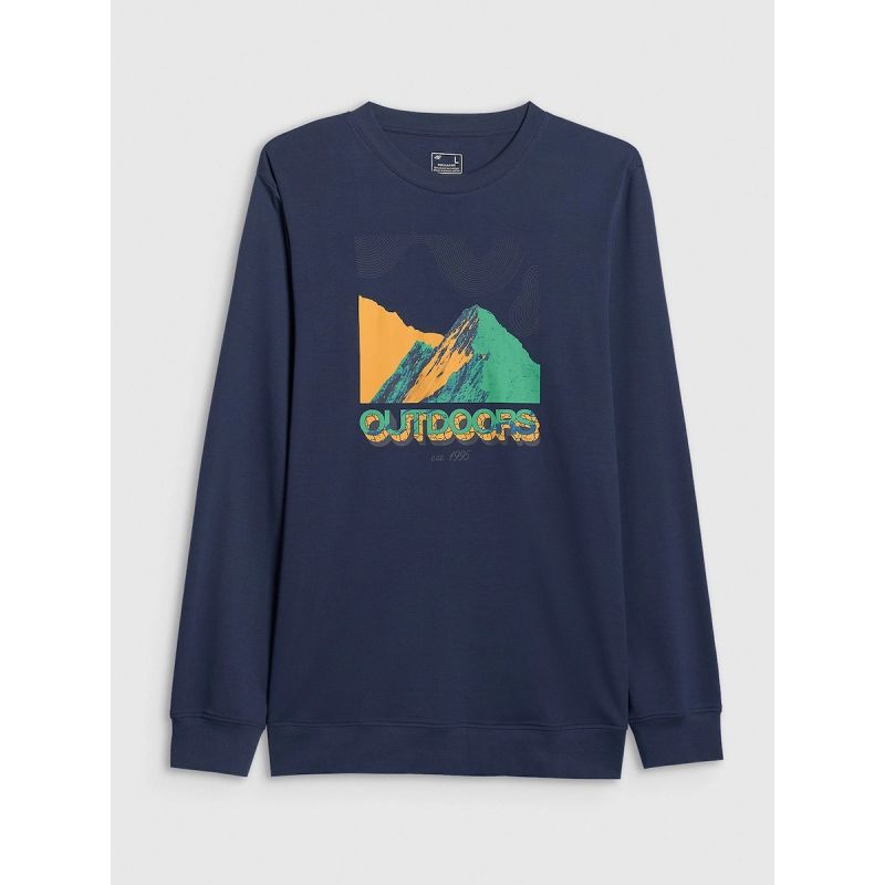 Longsleeve with print for men 4F 4FRAW25TLONM618-31S hosszú ujjú póló