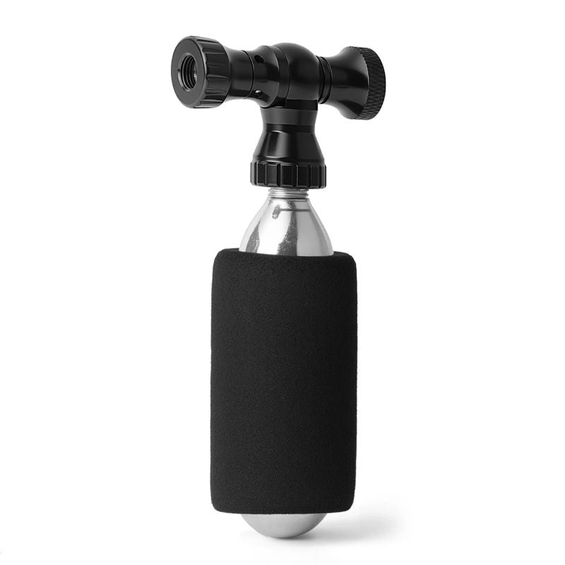 Rockbros CO₂ pump, aluminum alloy valve head, cartridge-free, Presta/Schrader compatible - black fekete pumps