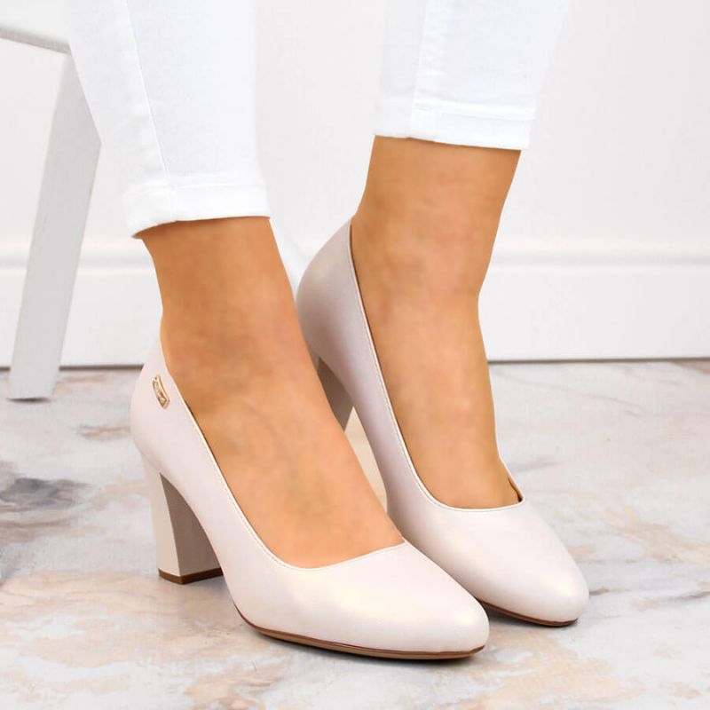 Inny Sergio Leone W beige pearl heel pumps bézs utcai cipő SK193B
