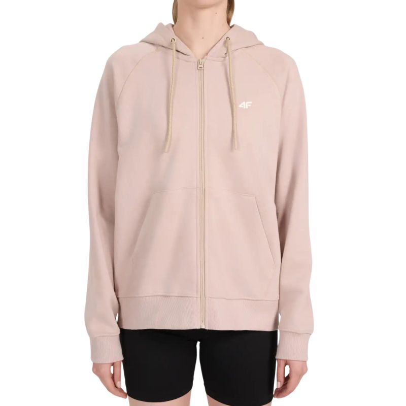 4F Women's sweatshirt F2205 beige 83S bézs kapucnis pulóver 4FWSS26TSWSF220583S