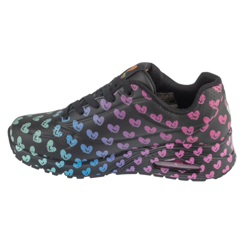 Skechers Uno – Live Colorfully Black fekete utcai cipő 190006-BKMT