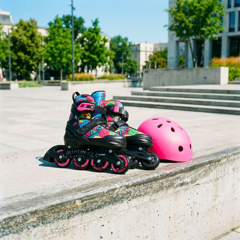 NH10907 4in1 ROLLER SKATES WITH EXTENDED HOCKEY BLADES TINTS PINK SIZE L (39-42) NILS EXTREME rózsaszín utcai cipő
