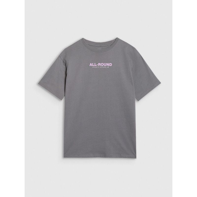 Oversized T-shirt with print for girls 4F 4FJWAW25TTSHF2387-23S póló