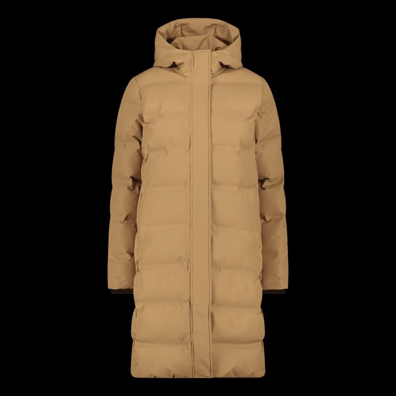 CMP women's long hooded jacket, winter waterproof, insulated, beige ( ) bézs dzseki