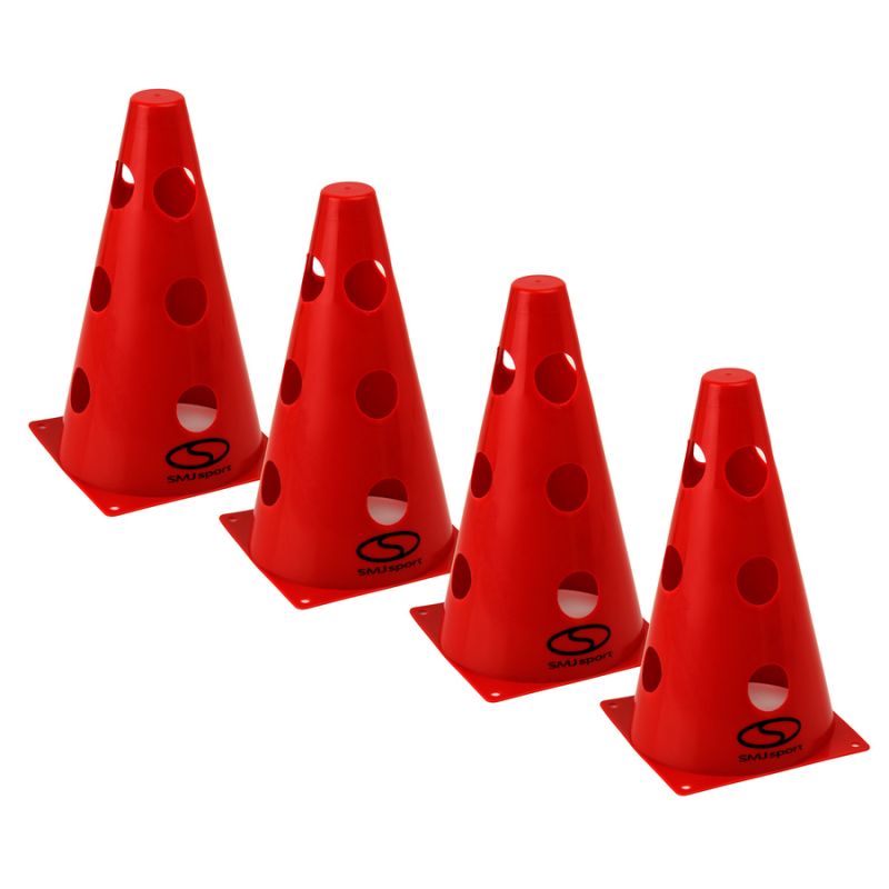 Set of 4 training cones - 23 cm red / PT4-12WH-R piros edzéssegítő