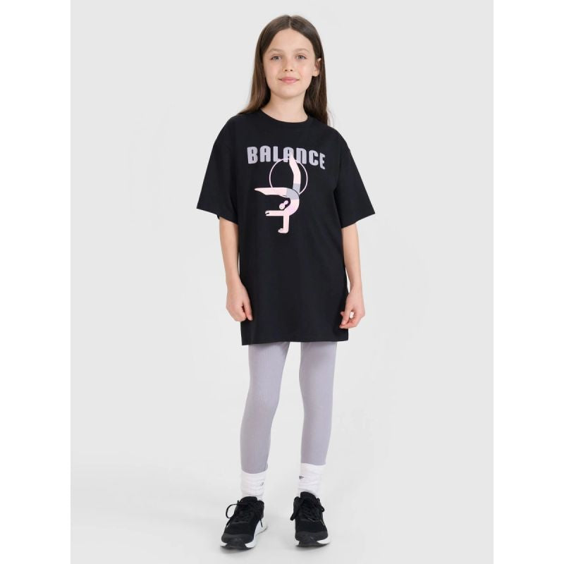 Oversized T-shirt with print for girls 4F FJRSS25TTSHF2646-20S póló