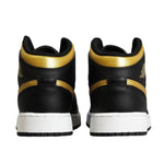 AIR Jordan 1 Mid Junior (GS) Basketball Black/Metallic Gold - arany cipő