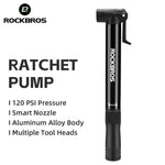 Rockbros 42320010001 Bicycle Pump Hand + Screwdriver - Black fekete pumps