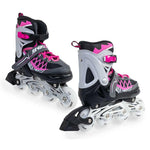 Enero Roller Skates-Roller Skates-Ice Skating 4in1 Pro Led 30-33 Pink-Gray szürke skates, roller skates