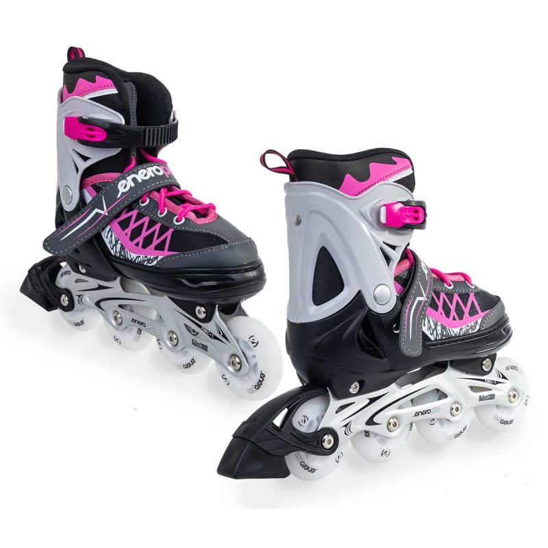 Enero Roller Skates-Roller Skates-Ice Skating 4in1 Pro Led 30-33 Pink-Gray szürke skates, roller skates