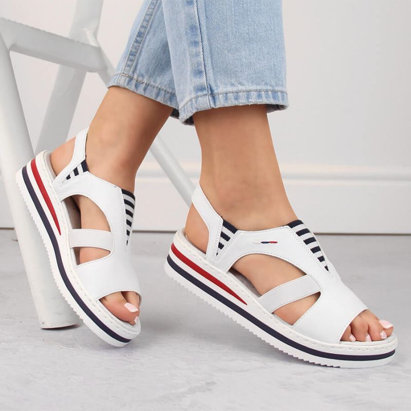 Rieker W V02Y5 wedge white fehér sandals