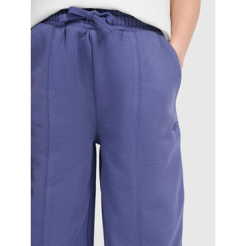 Girls' wide-leg sweatpants 4F 4FJRAW25TTROF1598-33S