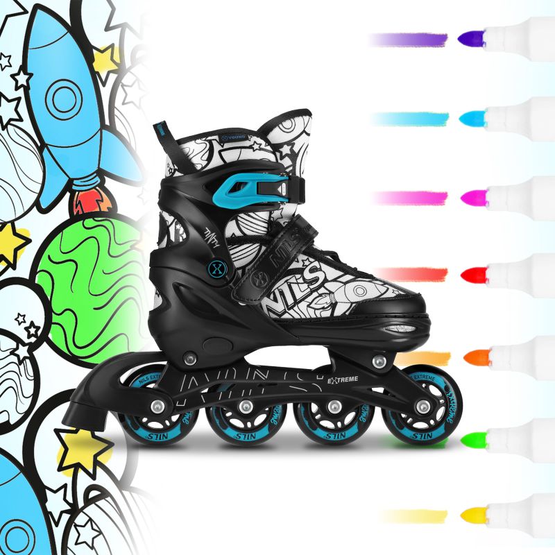 NH10907 4in1 ROLLER SKATES WITH EXTENDED HOCKEY BLADES TINTY GREEN SIZE S(31-34) NILS EXTREME zöld utcai cipő