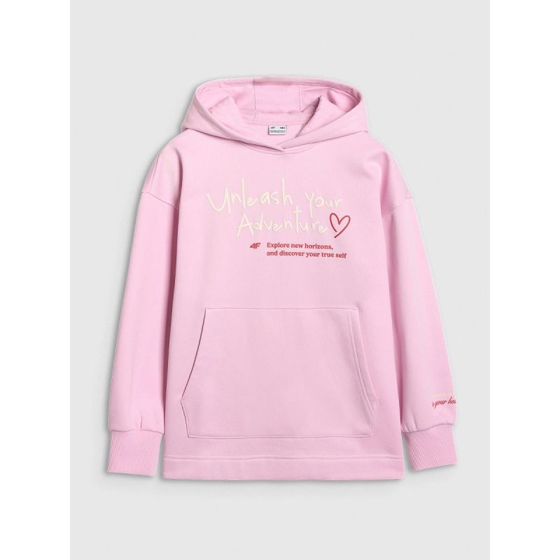 Oversized sweatshirt with hood, unzipped, for girls, 4F 4FJRAW25TSWSF2429-56S kapucnis pulóver