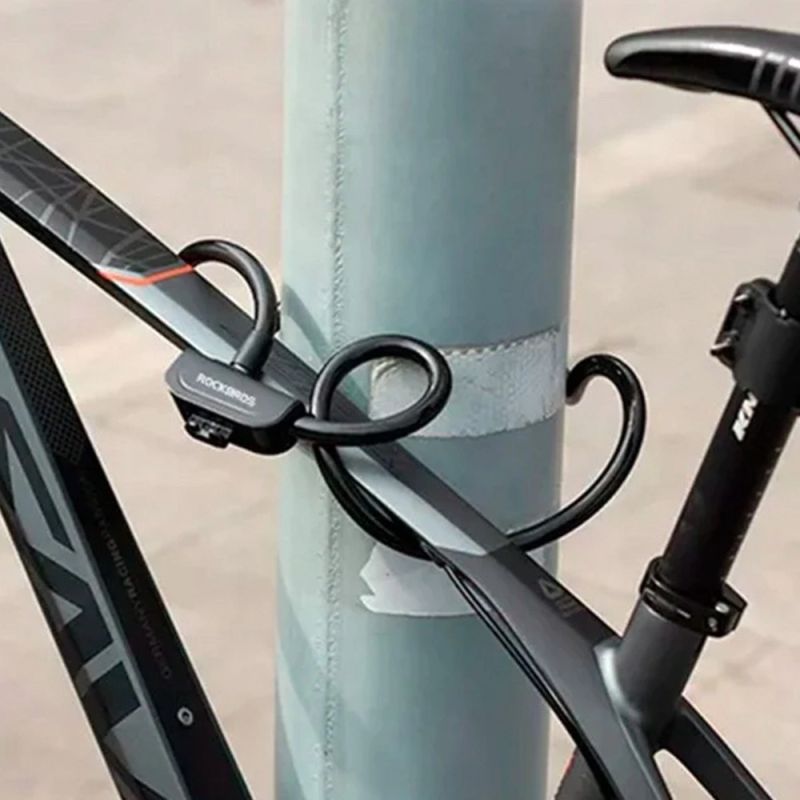 Rockbros bicycle lock with 1.1 m key - black