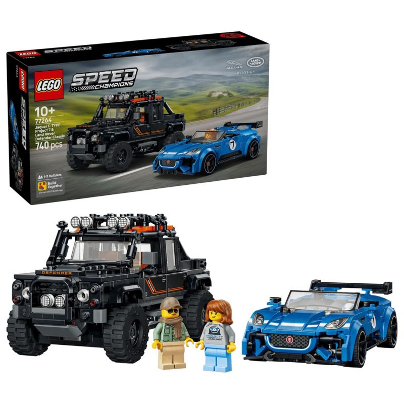 Champion LEGO Speed Champions - Jaguar Project 7 and Land Rover Defender versenyúszó 77264