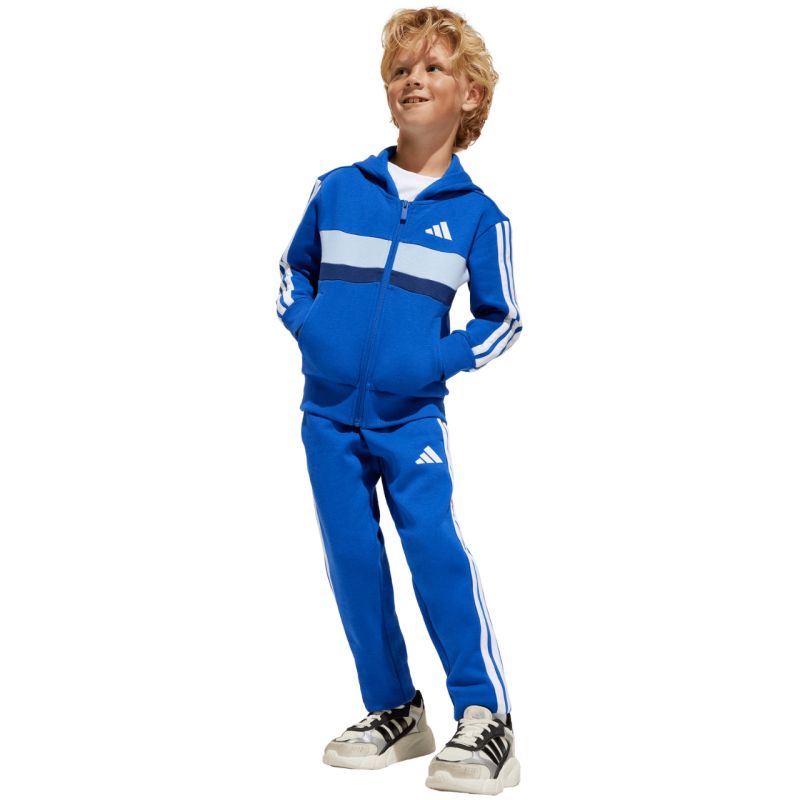 adidas Seasonal Essentials Tiberio 3-Stripes Fleece Tracksuit for Kids Blue JC7488 General
