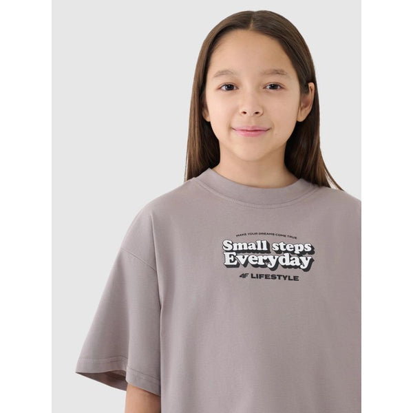 4f Girls' oversize printed crop top 4FJRSS25TTSHF2587-83S General