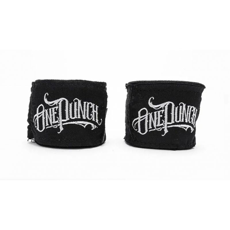MASTERS FIGHT EQUIPMENT Elastic Boxing Hand Wraps “ONE PUNCH”, 4.5 fekete harcművészeti felszerelés 134256-OP01