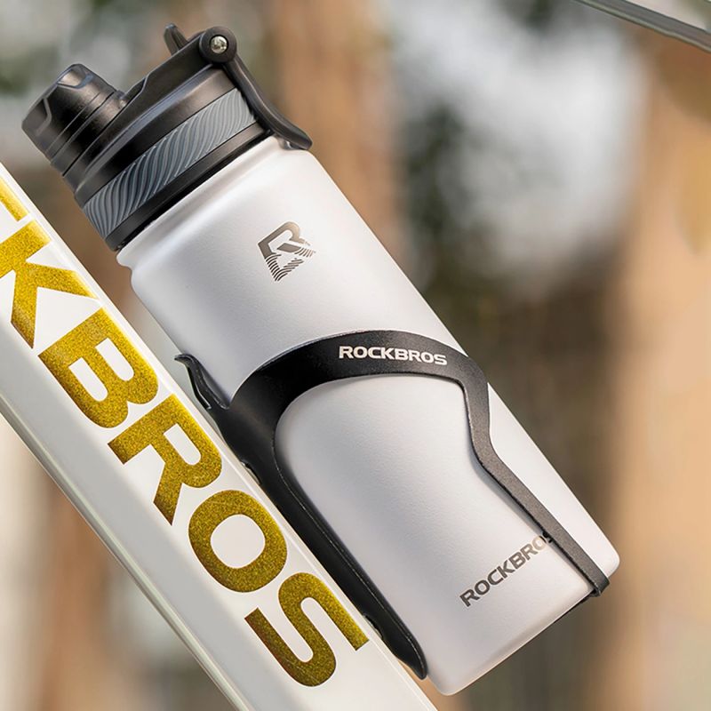 Rockbros 35210029005 thermal bicycle bottle for drinks 550 ml - white 550 ml \ biały water bottles, training equipment, tourist equipment