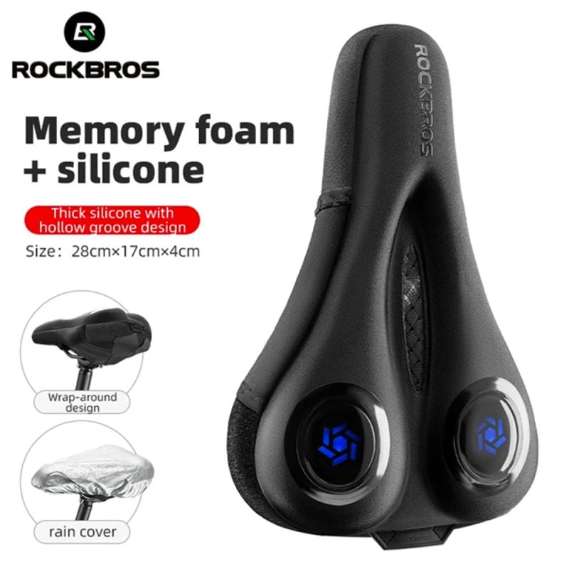 Rockbros saddle cover with rain cover - black and blue czarny || niebieski covers