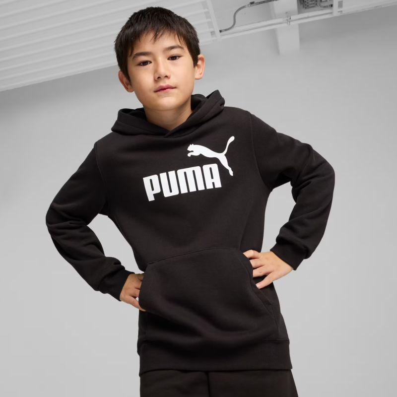 Puma ESS No. 1 Logo Hoodie for Kids Black 684909 fekete kapucnis pulóver