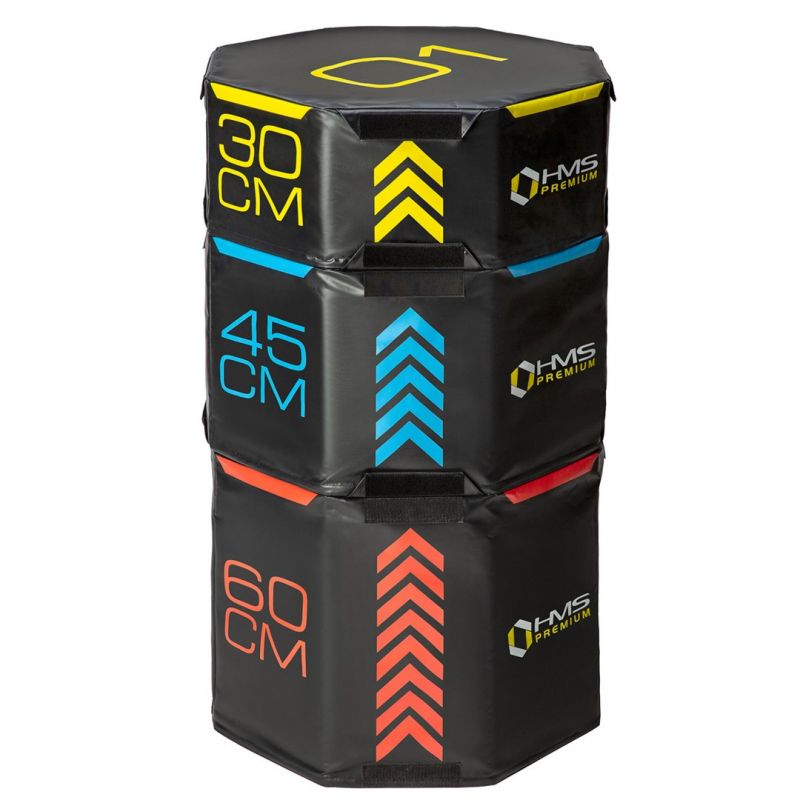 HMS Set of three Premium octagonal plyometric boxes fekete papucs 17-62-109