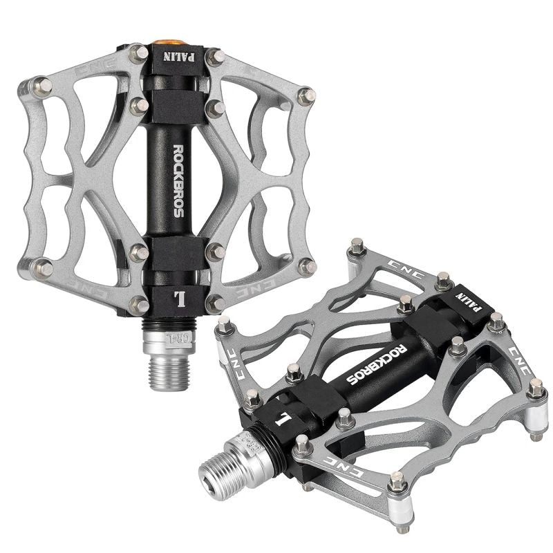 Rockbros 2010-12L Aluminum Platform Bicycle Pedals - Silver