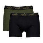 Puma Men's Boxer Briefs 2-Pack Khaki Black Comfortable Cotton fekete alsónemű