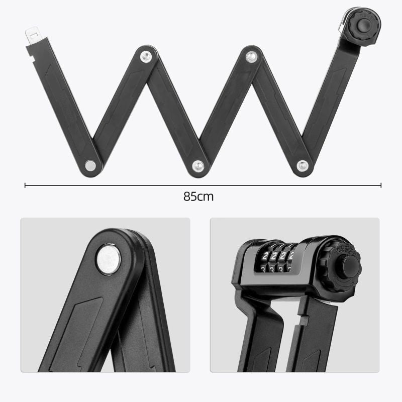 Rockbros Folding Bike Lock with Combination - Black
