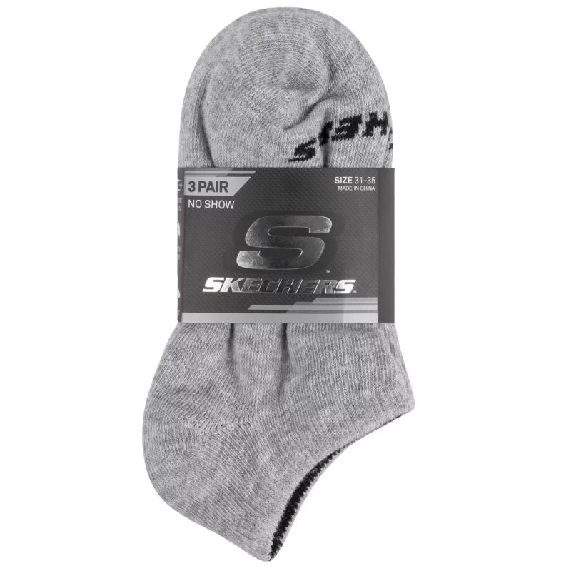 Skechers 3pk Unisex Non Terry No Show Gray