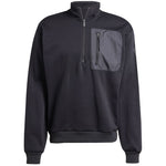 Men's adidas City Escape Fleece Half-Zip GD Sweatshirt Black JF3290 fekete pulóver