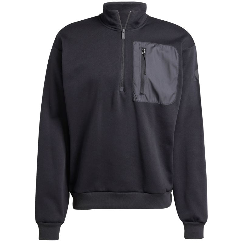 Men's adidas City Escape Fleece Half-Zip GD Sweatshirt Black JF3290 fekete pulóver