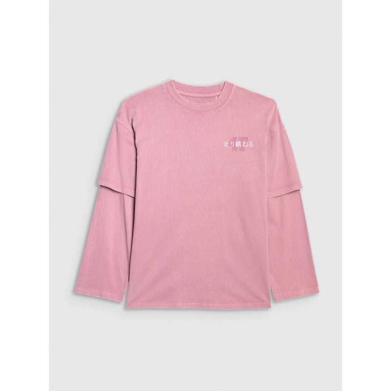 Oversized longsleeve with print for girls 4F 4FJRAW25TLONF543-54S hosszú ujjú póló