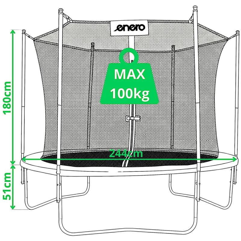 Enero Foldable Garden Tramppoline With Inner Net 8ft 244cm furniture