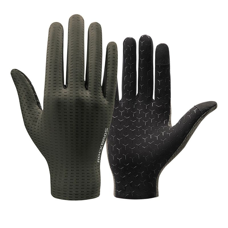 Rockbros Breathable Full Finger Cycling Gloves, Size: M - Green zielony \ m kesztyű