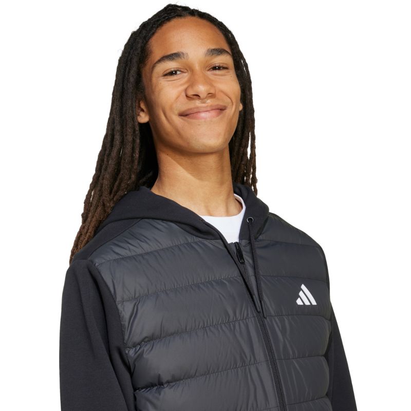 adidas Men's Essentials Climawarm Hybrid Down Hooded Jacket Black KA5251 Ruházat