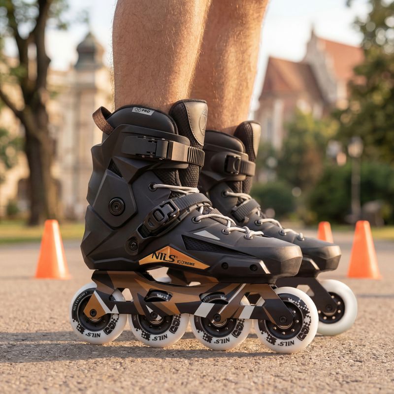 Na1601 Slalom Roller Skates Slayd Black Size 44 Nils Extreme fekete utcai cipő