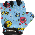 Meteor Cycling gloves Junior Kiss Love blue do not exhibit kék gloves, gloves