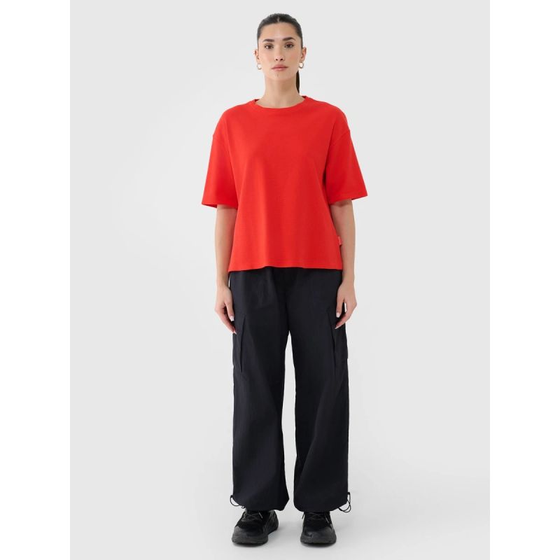 Women's regular waffle knit T-shirt 4F 4FRSS25TTSHF2651-62S póló