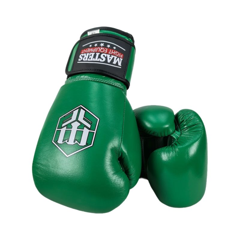 MASTERS FIGHT EQUIPMENT RBT-GREENSTRIKE Leather Boxing Gloves 12 oz Green zöld kesztyű 012310-12