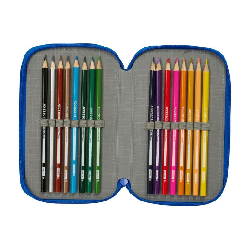 FC Barcelona pencil case with equipment triple filled pencil case 37 pcs wielokolorowy ceruzatartó 412648857