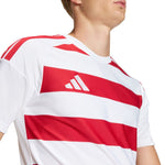 Adidas Men's Hooped 26 Jersey White-Red piros férfi póló KF3388