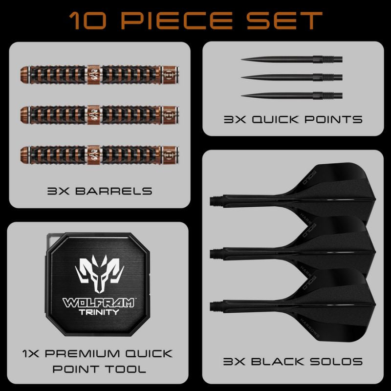 Harrows TOLFRAM TRINITY 97% steeltip darts papucs